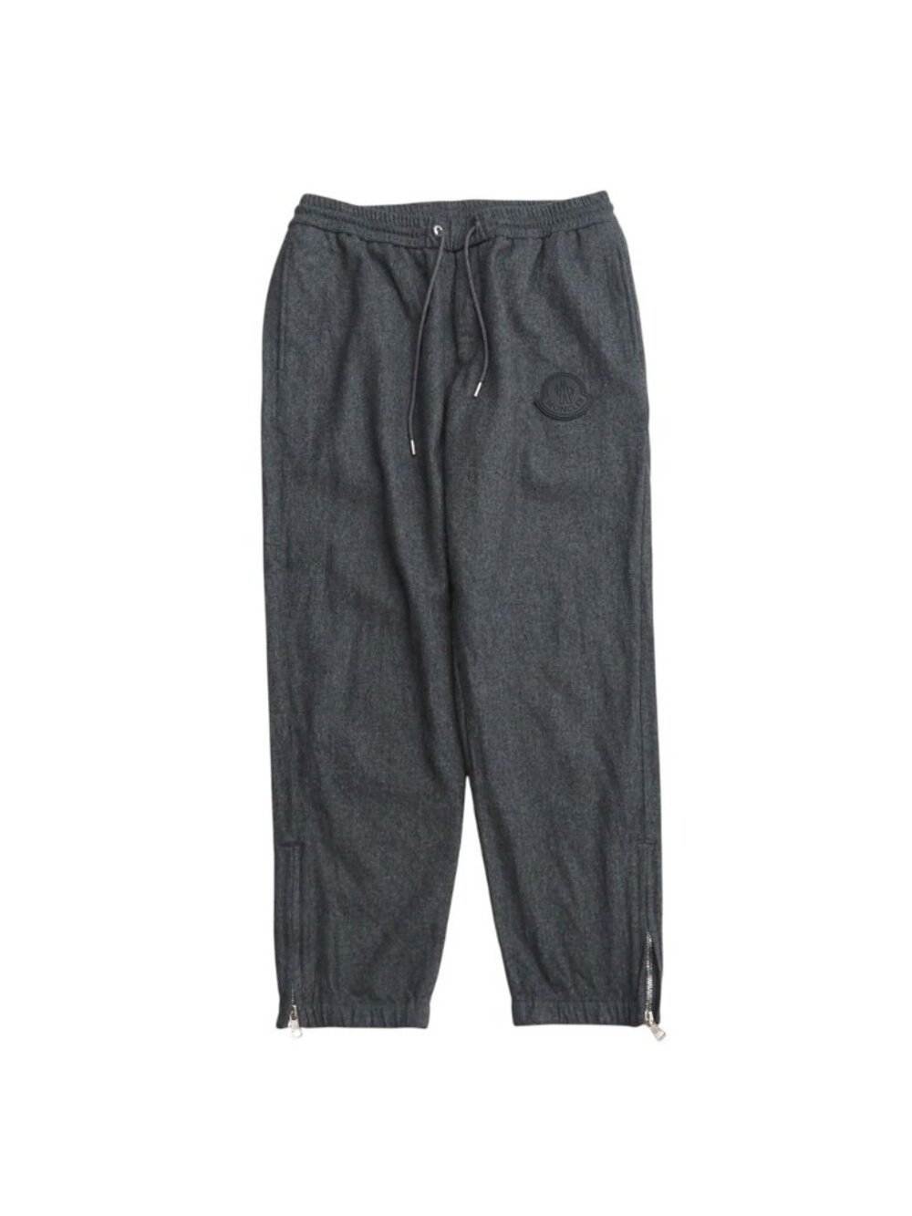 Moncler Pants 46 Tapered Sweatshirt Wool Logo Rubber Plate